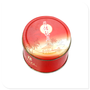 單只裝月餅小鐵盒,鐵圓形月餅包裝禮盒
