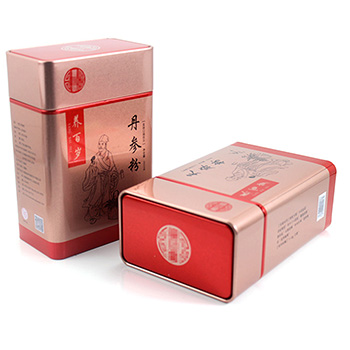 丹參粉長方形金屬鐵盒_保健品鐵盒包裝定制廠家